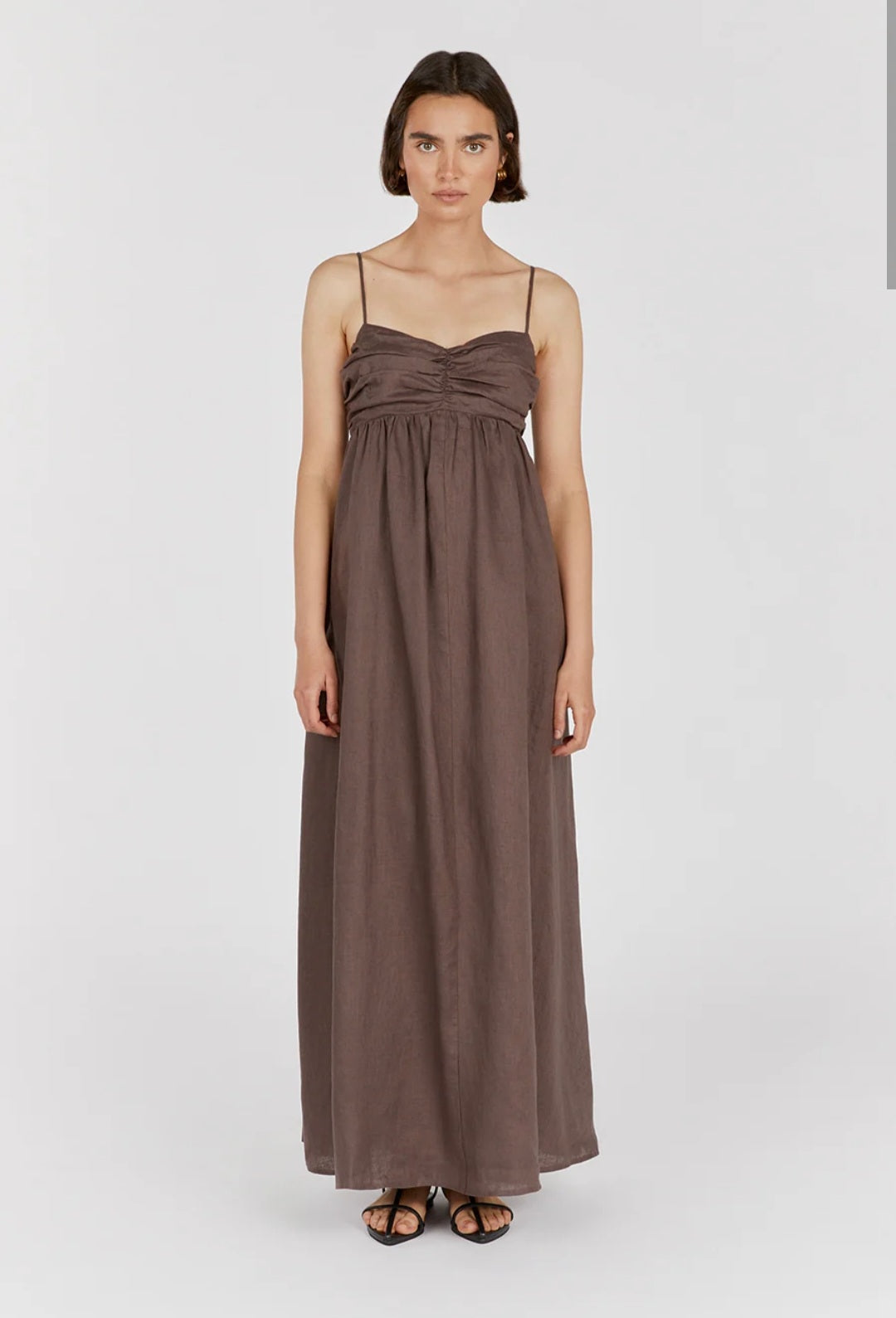 Brown Linen Dress | Maxi Dress | Linen Dress | Linen Clothing | 100% Organic Linen
