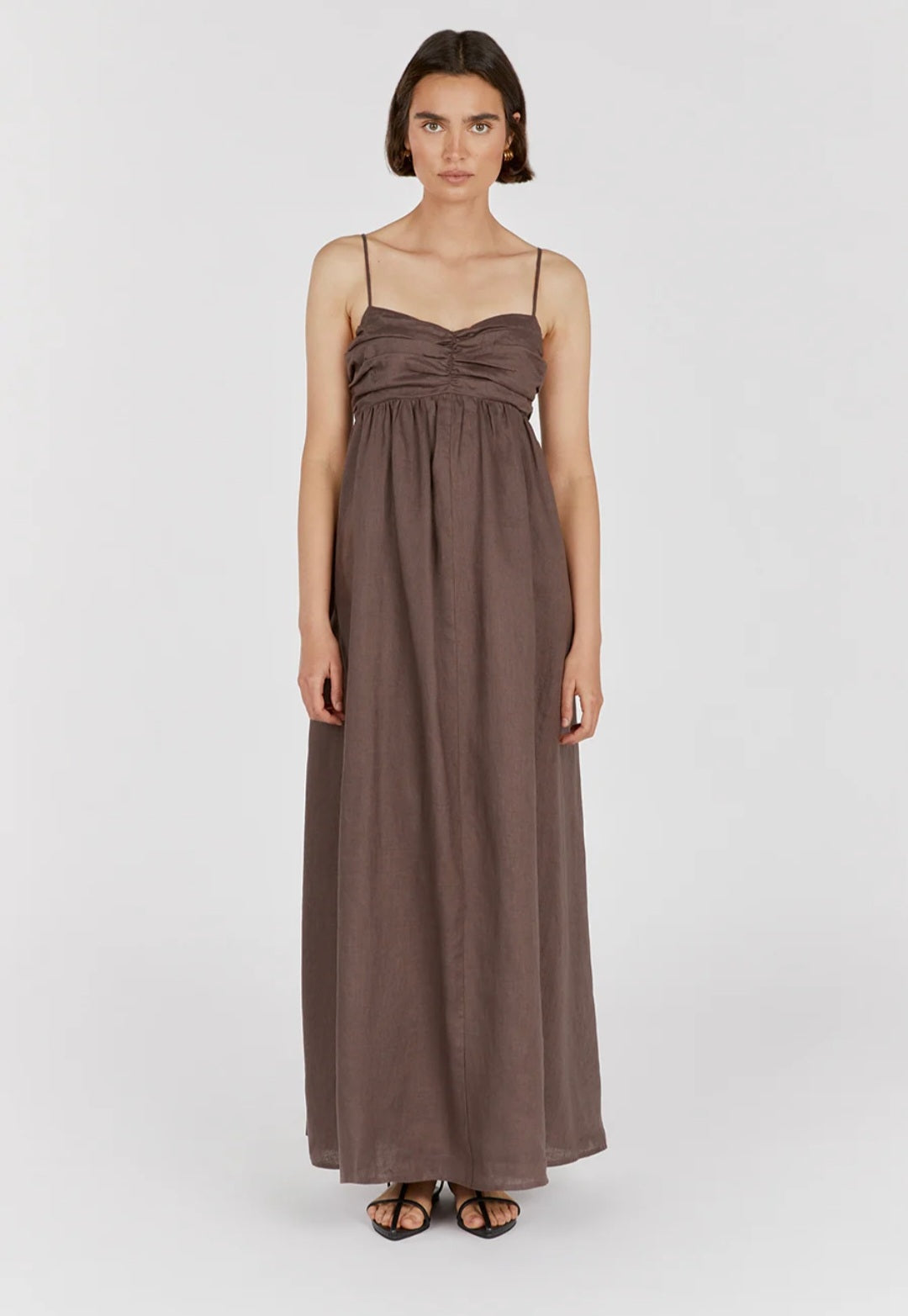 Brown Linen Dress | Maxi Dress | Linen Dress | Linen Clothing | 100% Organic Linen